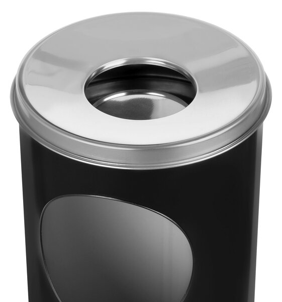 Alda Odpadkový koš s popleníkem Cigarette Pillar 15 l, lakovaná ocel, černá