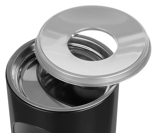 Alda Odpadkový koš s popleníkem Cigarette Pillar 15 l, lakovaná ocel, černá