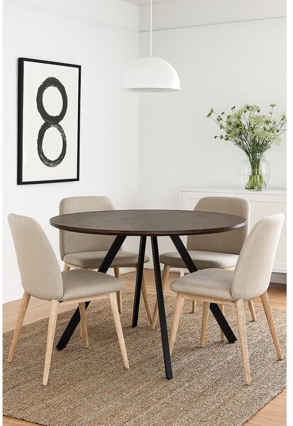 Kulatý jídelní stůl v dekoru ořechu ø 120 cm Rivo – Bonami Essentials