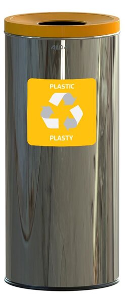 Alda Koš na tříděný odpad Eko 45 l, žluté víko - plasty, nerez ocel, lesklá