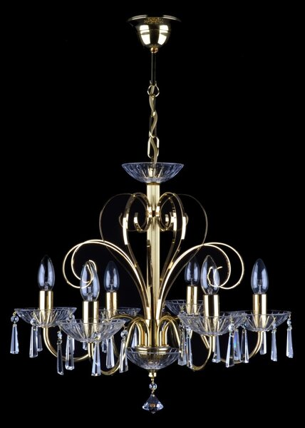 DBK GLASS 6 ramenný křišťálový lustr s broušenými křišťálovými kopyty 5180-6-H