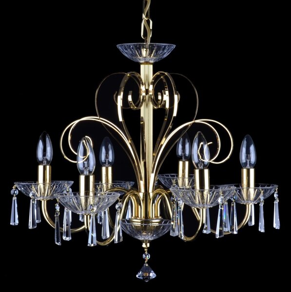 DBK GLASS 6 ramenný křišťálový lustr s broušenými křišťálovými kopyty 5180-6-H