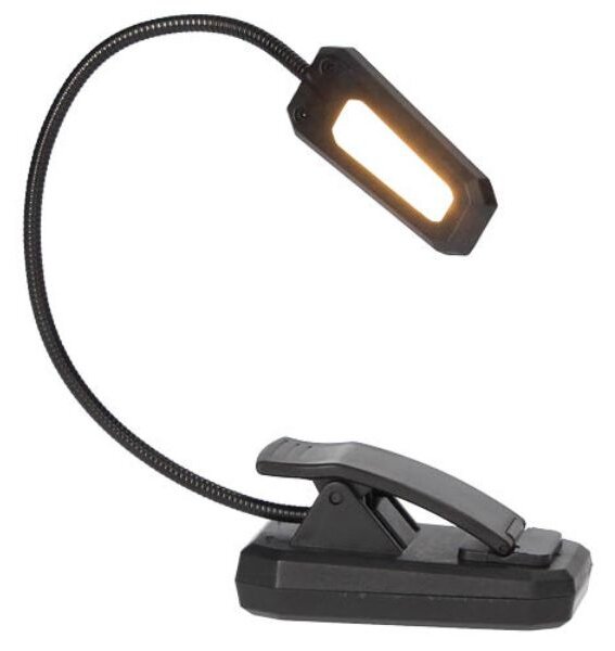 Nabíjecí LED stolní lampička GSC s klipem, 1W, 60lm, teplá, stmívatelná vypínačem, USB