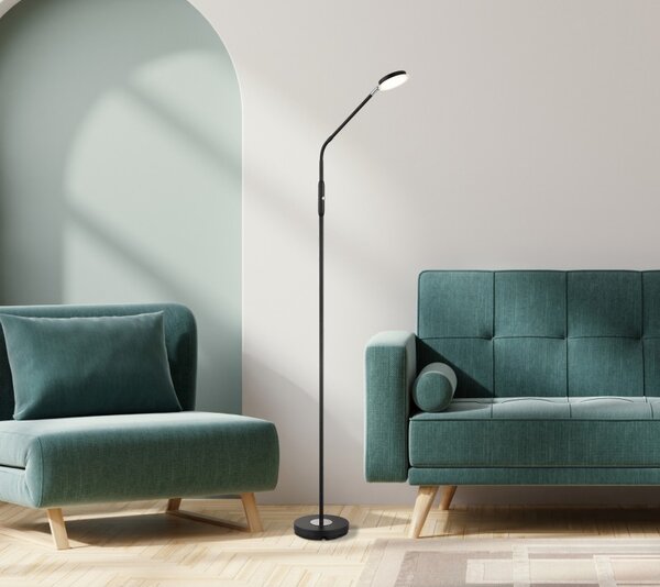 Globo 58504SS LED stojací lampa SILVIO | 6.5W integrovaný LED zdroj | 350lm | 2700/3350/4000K | s vypínačem | černá