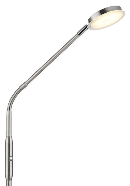 Globo 58504SN LED stojací lampa SILVIO | 6.5W integrovaný LED zdroj | 350lm | 2700/3350/4000K | s vypínačem | chrom