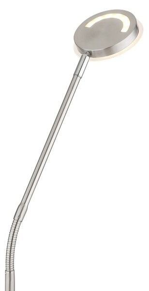 Globo 58504SN LED stojací lampa SILVIO | 6.5W integrovaný LED zdroj | 350lm | 2700/3350/4000K | s vypínačem | chrom