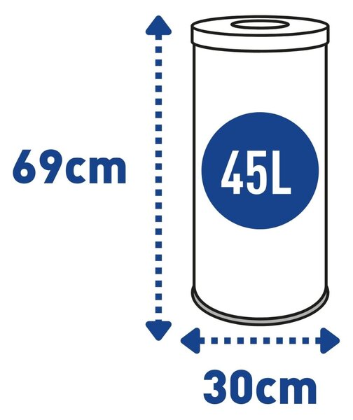 Alda Koš na tříděný odpad Eko Nord 45 l, hnědé víko - bio, lakovaná ocel, bílá
