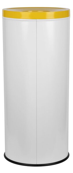 Alda Koš na tříděný odpad Eko Nord 45 l, žluté víko - plast, lakovaná ocel, bílá