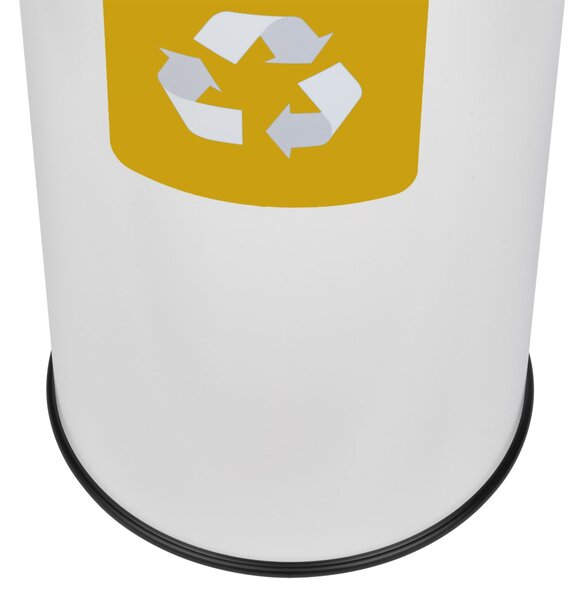 Alda Koš na tříděný odpad Eko Nord 45 l, žluté víko - plast, lakovaná ocel, bílá
