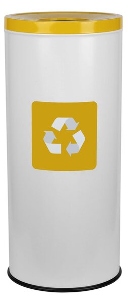 Alda Koš na tříděný odpad Eko Nord 45 l, žluté víko - plast, lakovaná ocel, bílá