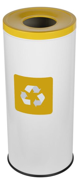 Alda Koš na tříděný odpad Eko Nord 45 l, žluté víko - plast, lakovaná ocel, bílá