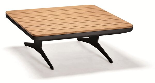 Stern Konferenční stolek Enya, Stern, čtvercový 84x84x31 cm, rám hliník antracit mat, deska teakové dřevo
