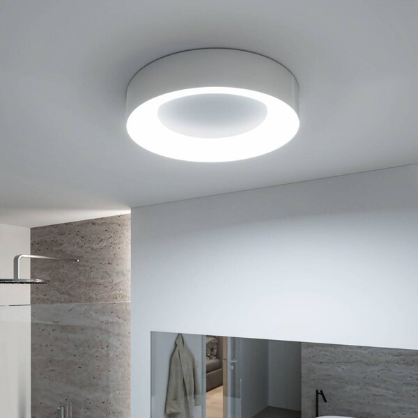 Paulmann HomeSpa Casca LED stropní svítidlo Ø40cm, bílá/hliník, IP44, stmívatelný, Hliník / šedá / zinek, Koupelna, kov, Moderní