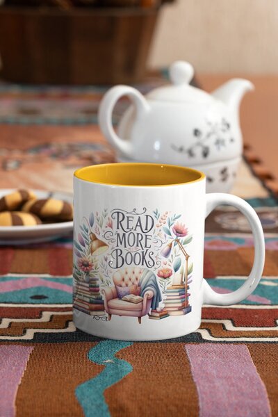 Read More Books #1 | keramický hrnek 330ml, různé barvy - Růžová světlá