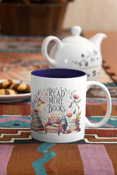 Read More Books #1 | keramický hrnek 330ml, různé barvy - Růžová světlá
