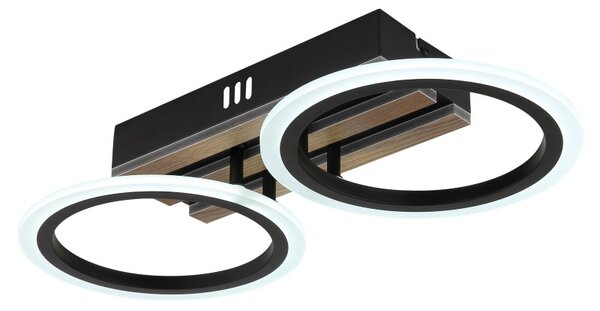 Globo 67360D2 LED přisazené stropní svítidlo BLEVINS | 15W integrovaný LED zdroj | 880lm | 3000/4000/6000K | černá