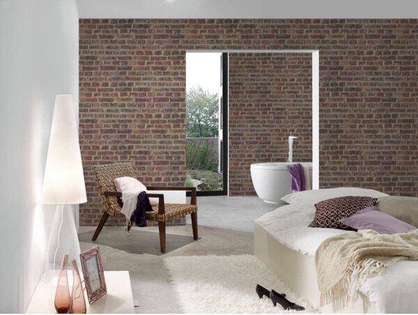 A.S. Création | Vliesová tapeta na zeď Trendwall 37161-1 | 0,53 x 10,05 m | červená, černá, hnědá
