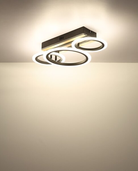 Globo 67360D3 LED přisazené stropní svítidlo BLEVINS | 21W integrovaný LED zdroj | 1210lm | 3000/4000/6000K | černá