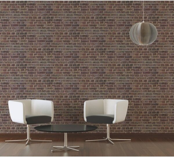 A.S. Création | Vliesová tapeta na zeď Trendwall 37161-1 | 0,53 x 10,05 m | červená, černá, hnědá