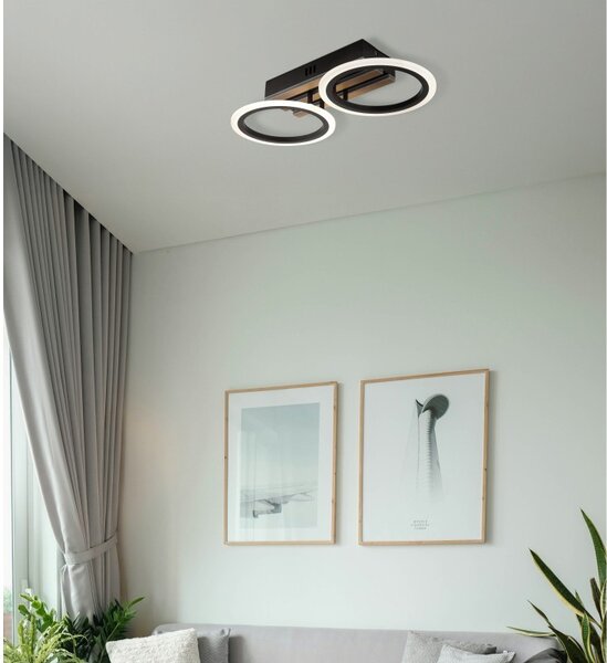 Globo 67360D2 LED přisazené stropní svítidlo BLEVINS | 15W integrovaný LED zdroj | 880lm | 3000/4000/6000K | černá
