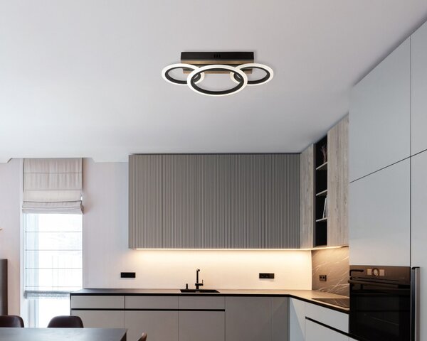 Globo 67360D3 LED přisazené stropní svítidlo BLEVINS | 21W integrovaný LED zdroj | 1210lm | 3000/4000/6000K | černá