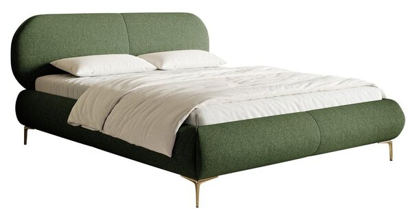 Manželská postel 140 cm Octave 140B (s roštem) (olivová + zlatá)