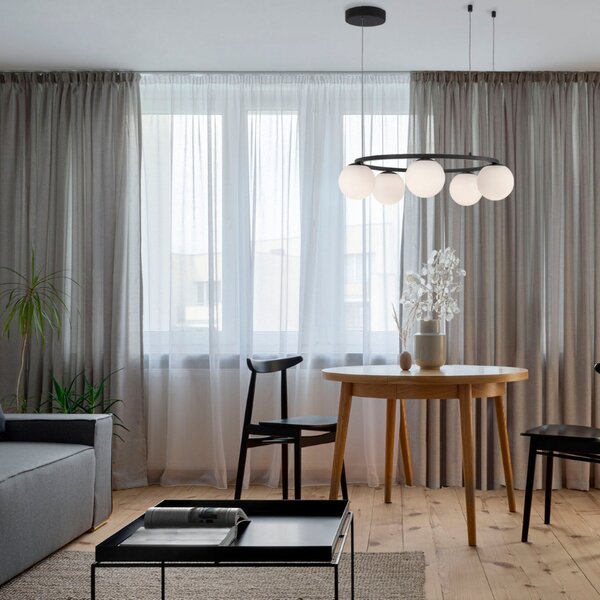 Opálově bílé skleněné závěsné LED světlo Nova Luce Joline 50 cm