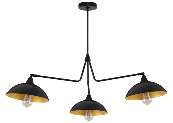 Černé kovové závěsné světlo Nova Luce Mirba II. 113 cm