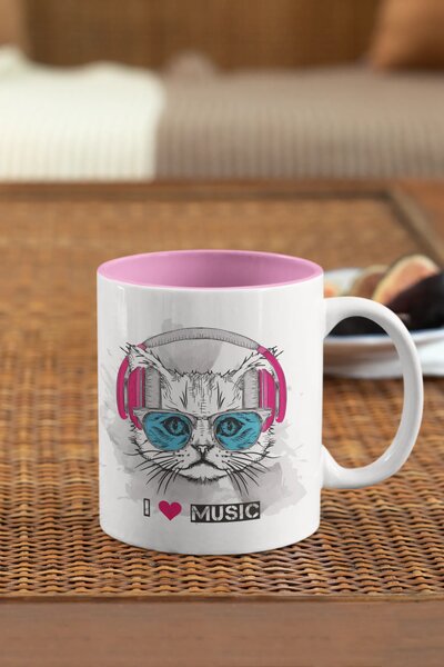 Love Music #1 | keramický hrnek 330ml, různé barvy - Tyrkysová