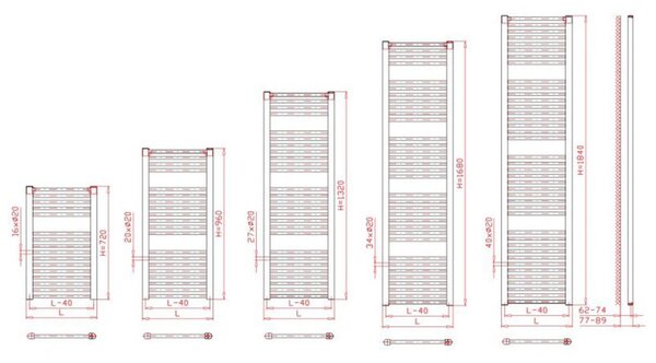 BPS-koupelny Koupelnový radiátor Eco EC 4596 / bílá RAL 9016 (96x45 cm)