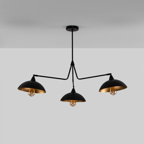 Černé kovové závěsné světlo Nova Luce Mirba II. 113 cm