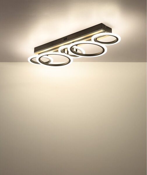 Globo 67360D4 LED přisazené stropní svítidlo BLEVINS | 34W integrovaný LED zdroj | 1750lm | 3000/4000/6000K | černá