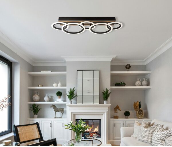 Globo 67360D4 LED přisazené stropní svítidlo BLEVINS | 34W integrovaný LED zdroj | 1750lm | 3000/4000/6000K | černá