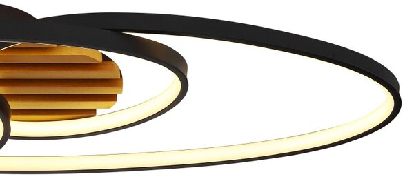 Globo 67362-42 LED přisazené stropní svítidlo TISHA | 40W integrovaný LED zdroj | 1700lm | 3000K | černá