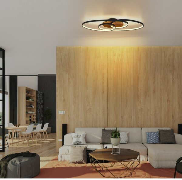 Globo 67362-42 LED přisazené stropní svítidlo TISHA | 40W integrovaný LED zdroj | 1700lm | 3000K | černá