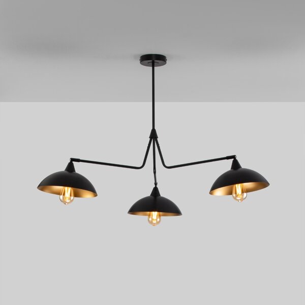 Černé kovové závěsné světlo Nova Luce Mirba II. 113 cm
