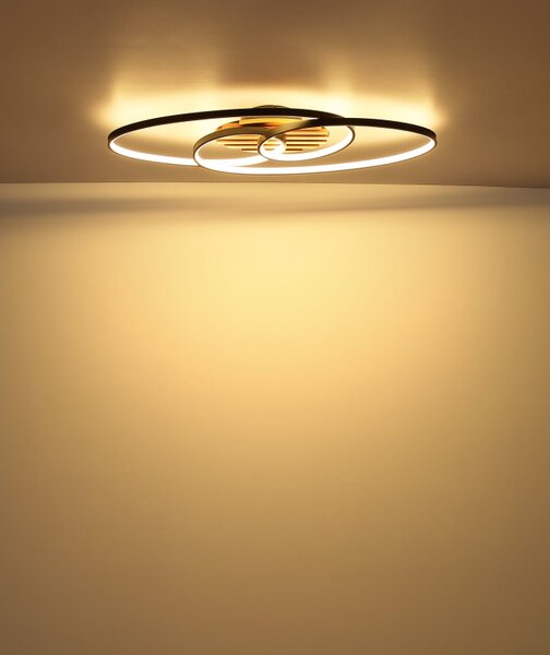 Globo 67362-42 LED přisazené stropní svítidlo TISHA | 40W integrovaný LED zdroj | 1700lm | 3000K | černá