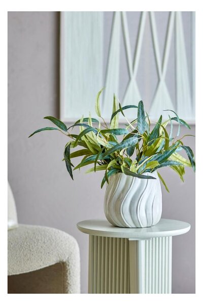 Kameninový květináč Isidora White 20 cm Bloomingville