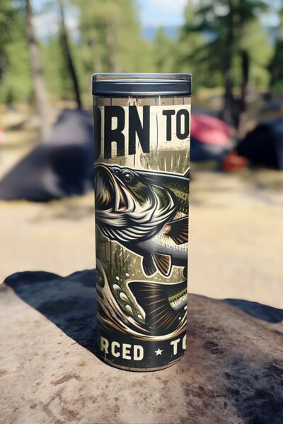 Born to Fish #1 | nerezový termohrnek 600ml s kovovým brčkem