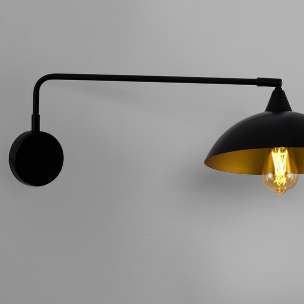 Černé kovové nástěnné světlo Nova Luce Mirba