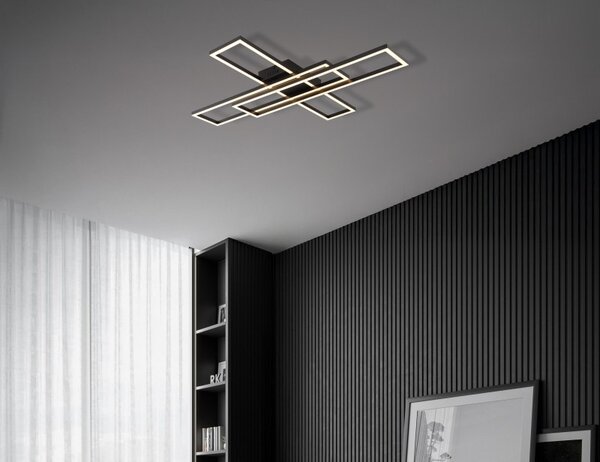 Globo 67363-55 LED přisazené stropní svítidlo TATJANA | 55W integrovaný LED zdroj | 2950lm | 3000K | černá