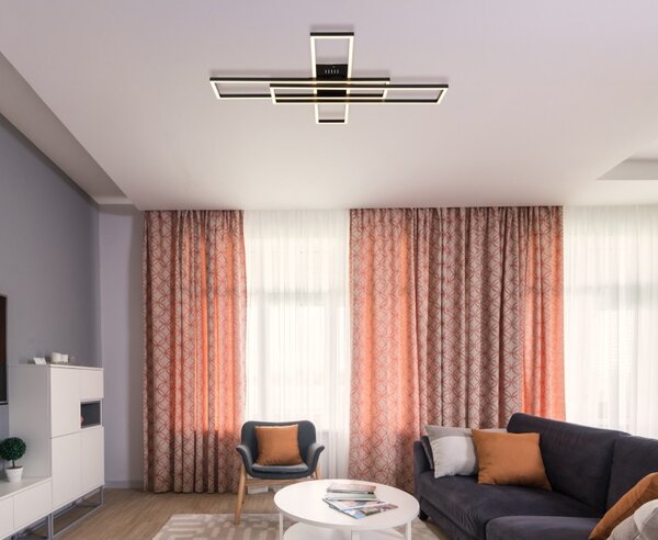 Globo 67363-55 LED přisazené stropní svítidlo TATJANA | 55W integrovaný LED zdroj | 2950lm | 3000K | černá
