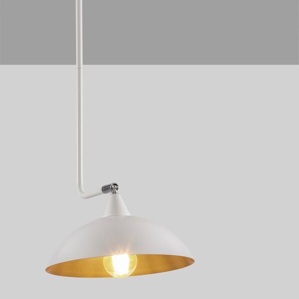 Bílé kovové závěsné světlo Nova Luce Mirba 40 cm