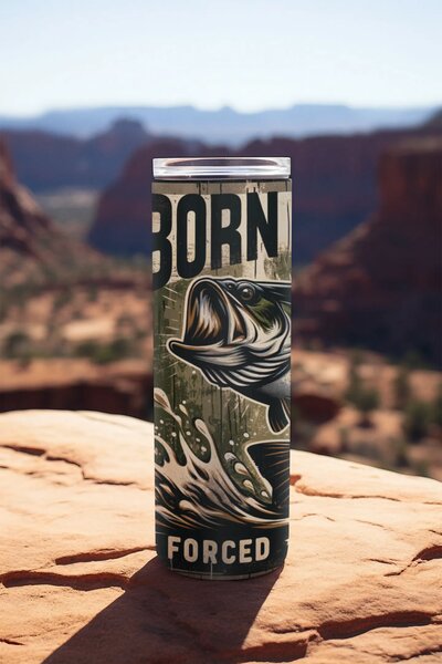 Born to Fish #1 | nerezový termohrnek 600ml s kovovým brčkem