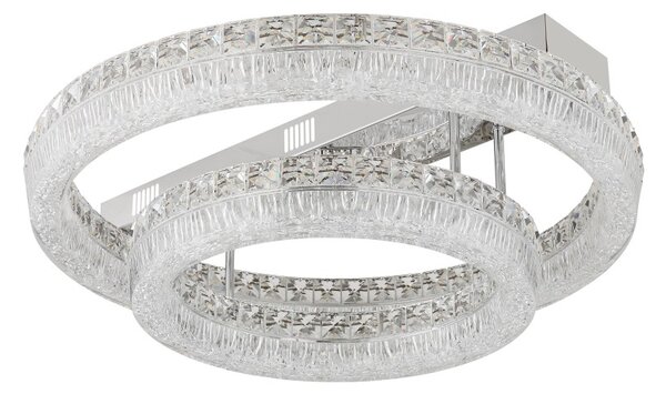Globo 67387-60D LED přisazené stropní svítidlo LAUREL | 60W integrovaný LED zdroj | 4900lm | 2700-6000K | dálkové ovládání | stmívač | chrom