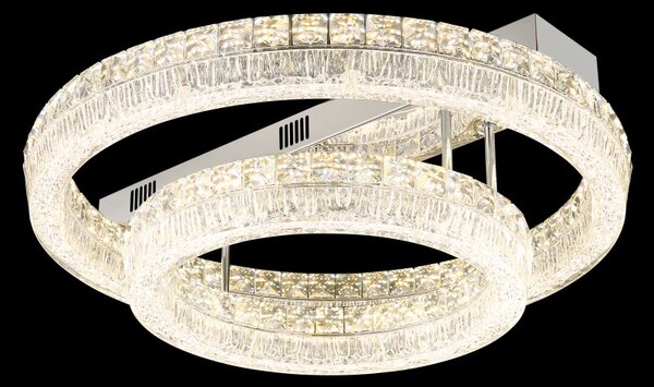 Globo 67387-60D LED přisazené stropní svítidlo LAUREL | 60W integrovaný LED zdroj | 4900lm | 2700-6000K | dálkové ovládání | stmívač | chrom
