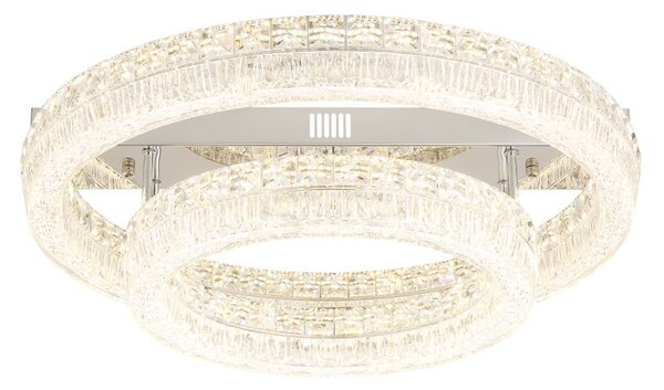 Globo 67387-60D LED přisazené stropní svítidlo LAUREL | 60W integrovaný LED zdroj | 4900lm | 2700-6000K | dálkové ovládání | stmívač | chrom