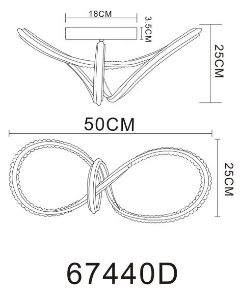 Globo 67440D LED přisazené stropní svítidlo EVANGELINE | 40W integrovaný LED zdroj | 2200lm | 2700-6000K | dálkové ovládání | stmívač | chrom