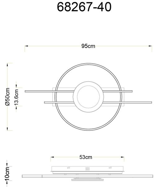 Globo 68267-40 LED přisazené stropní svítidlo DONTE | 40W integrovaný LED zdroj | 3033lm | 3000K | béžová