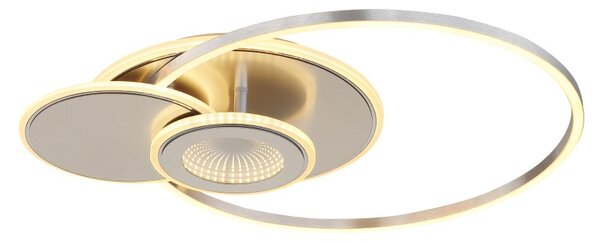 Globo 68278-24 LED přisazené stropní svítidlo BELTRAN | 24W integrovaný LED zdroj | 1200lm | 2700-6000K | dálkové ovládání | stmívač | stříbrná